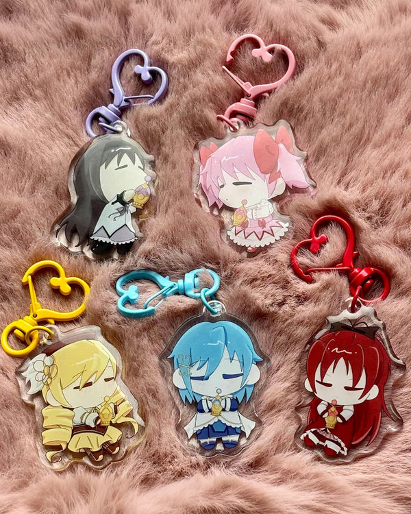Madoka Inspired Keychains by Inuzunaa